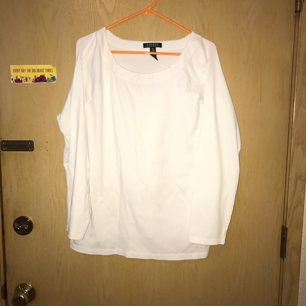 White ballet neck tee