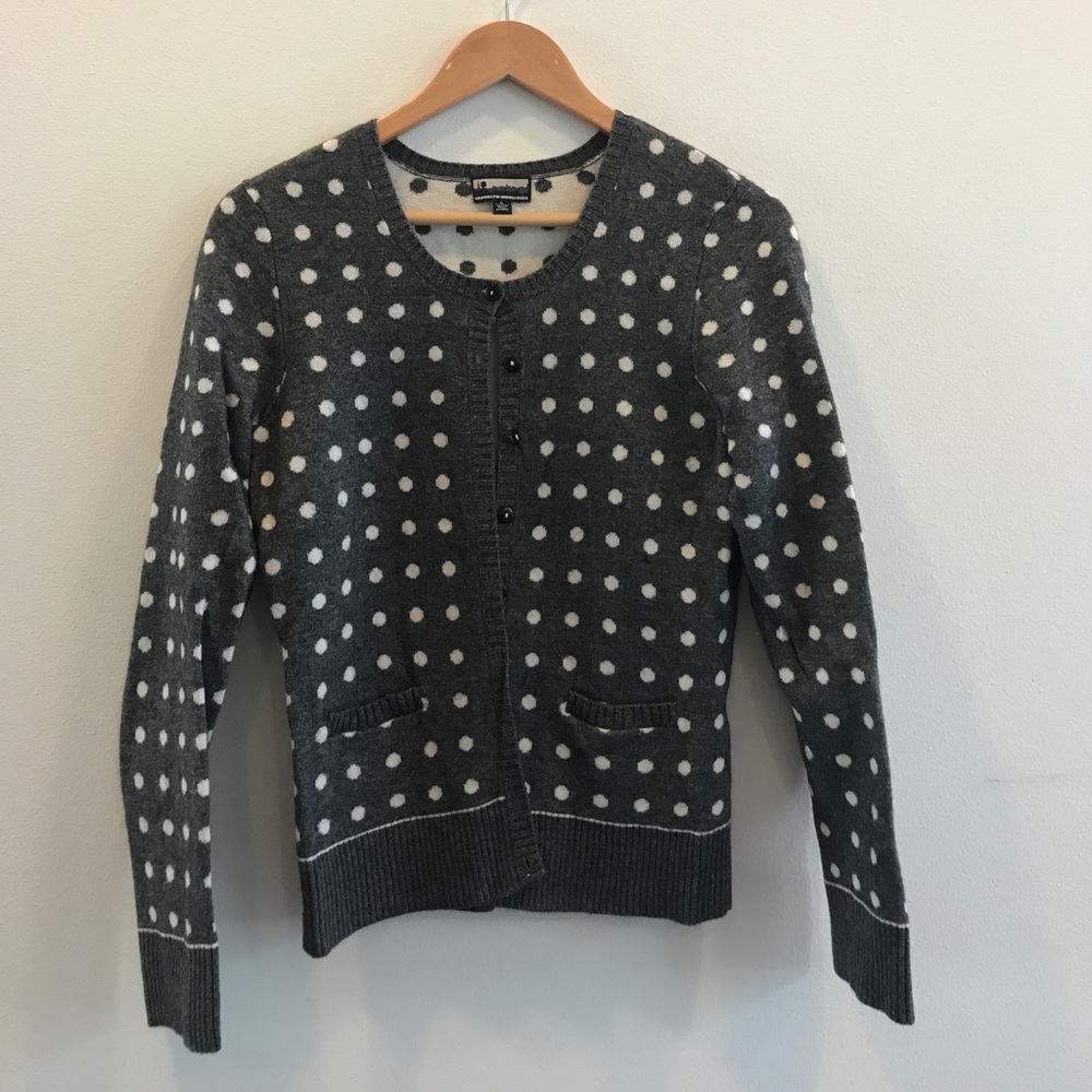 Brooklyn Industries grey / white polka dot sweater