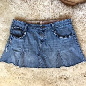 Free People mini Jean flared skirt