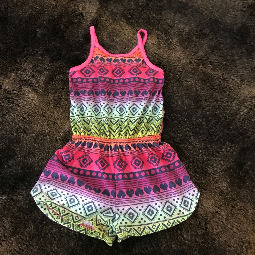 Tribal Print Rainbow Ombré Romper - XS (4)