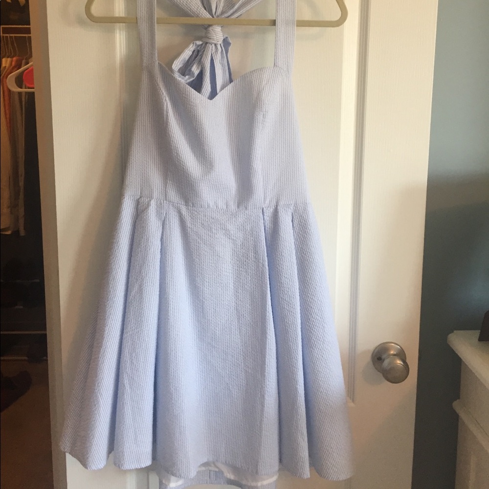 NWOT Lauren James Seersucker Dress L