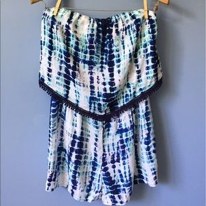 Blue tye dye romper