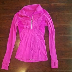 Hot pink half zip track Lululemon