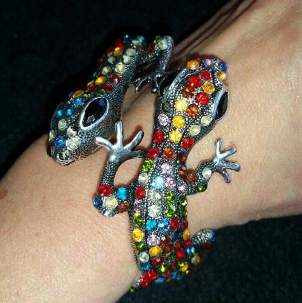 Beautiful multicolored gecko bracelet.