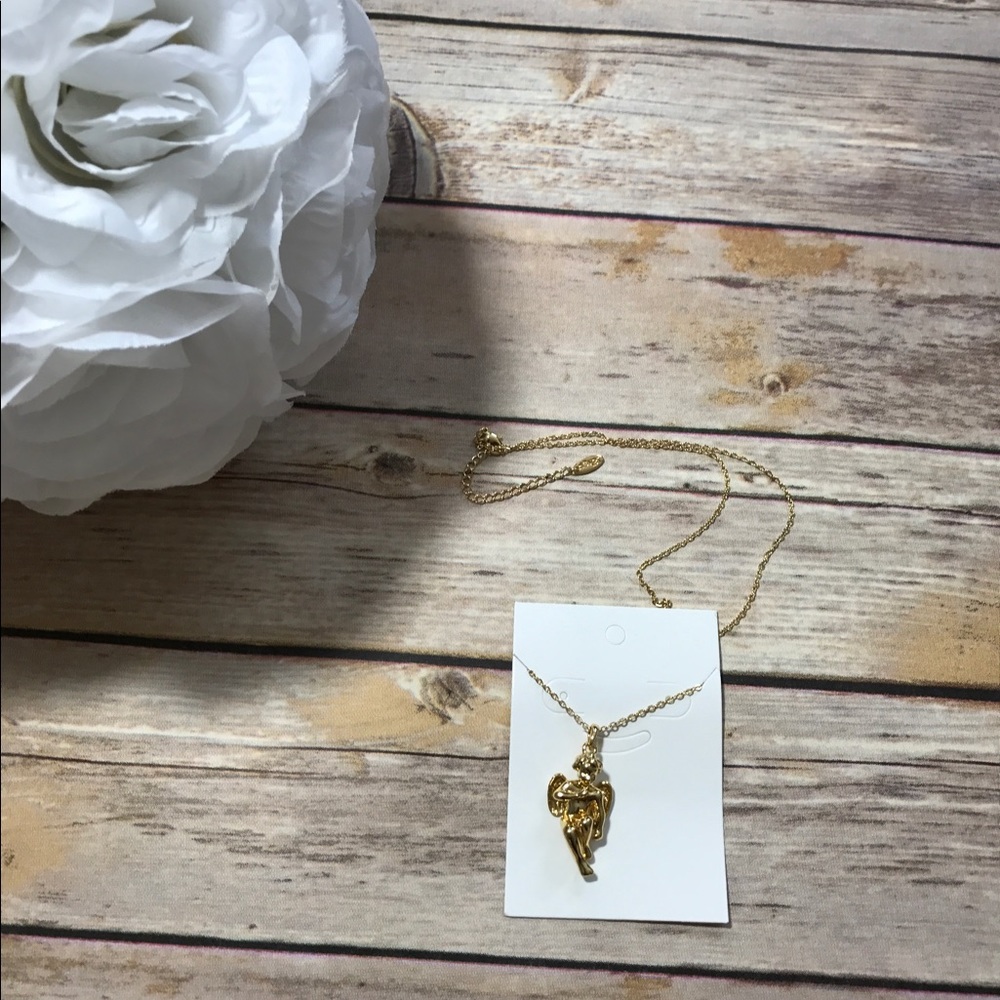 18K gold plated angel necklace