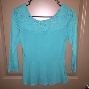 Express peplum teal shirt!
