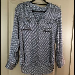 Equipment silk patterned blouse