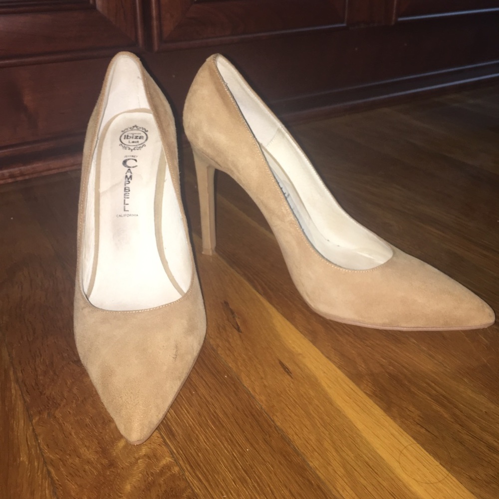 Jeffrey Campbell Nude Suede Pointed Heels