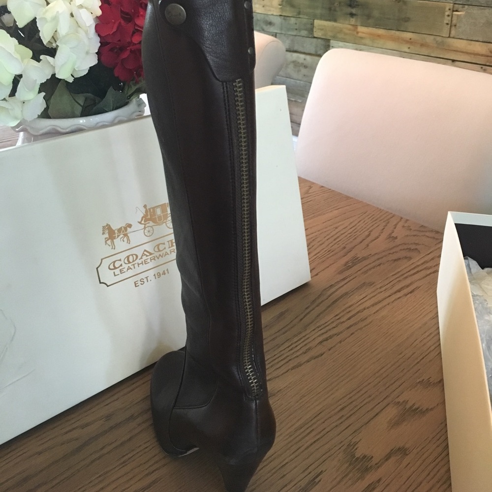 Coach boots, chocolate, 7.5. Krista Baby Calf - Picture 7 of 8