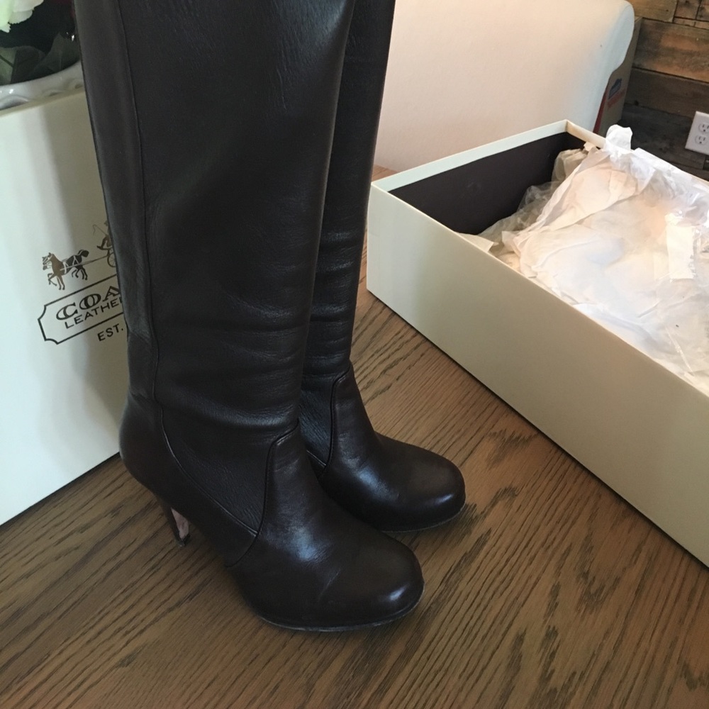 Coach boots, chocolate, 7.5. Krista Baby Calf - Picture 2 of 8