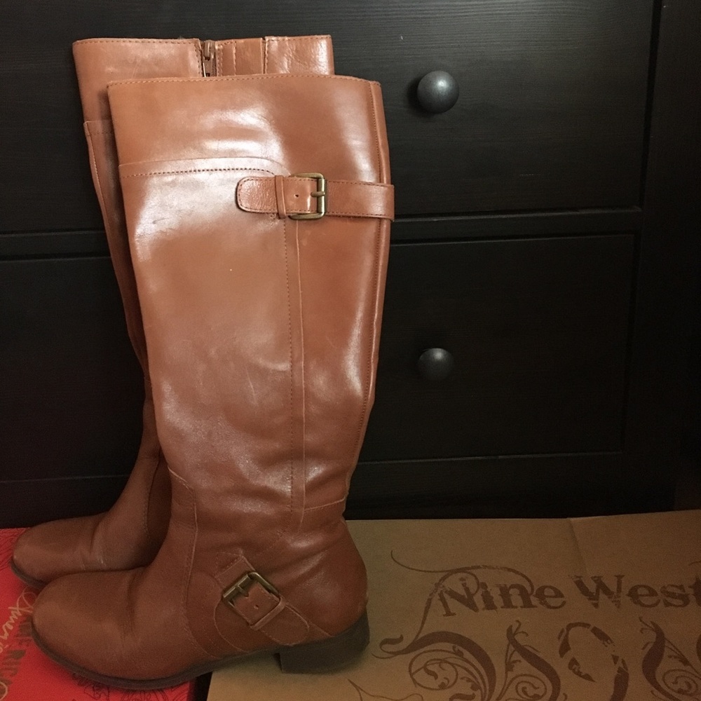 Nine West Brown Riding Boots Size 6 Wide Leg