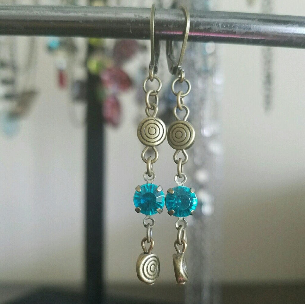 ANTIQUE BRASS CHAIN EARINGS