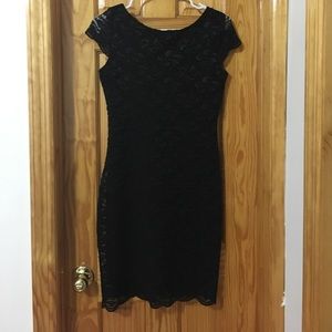 Black dress with lace overlay