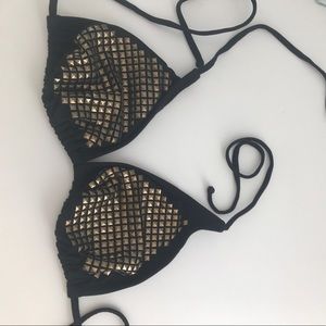 Black Studded Bikini top