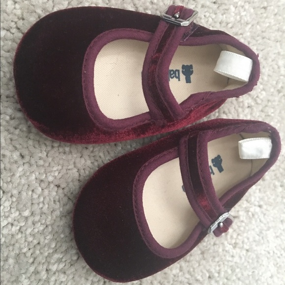 Burgundy Velvet Mary Janes - Picture 1 of 2