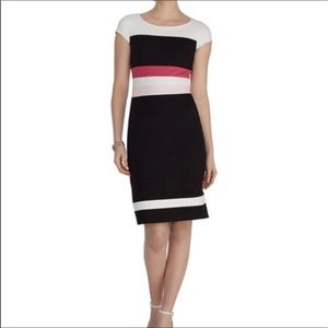 WHBM Color Block Cap Sleeve Dress