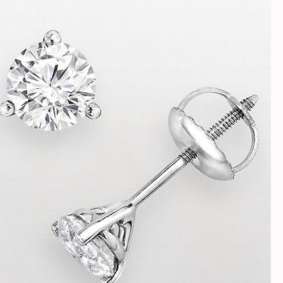 3.0CT Simulated Diamond 14K Gold Martini Studs - Picture 2 of 8