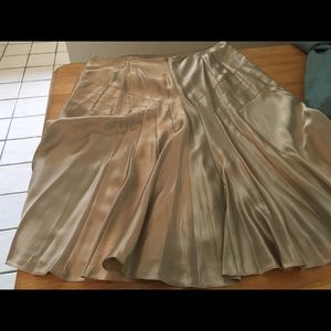Anne Taylor Loft Pearl Gray Satin Skirt