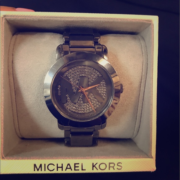 Gun Medal Michael Kors Watch!!