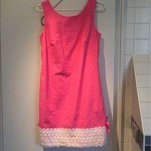 Lilly Pulitzer pink lace dress.