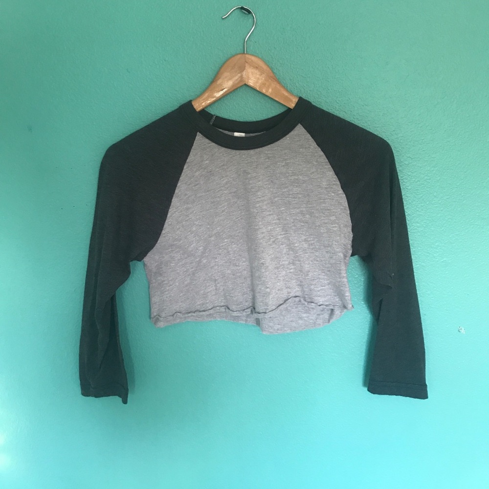 American apparel cropped baseball tee