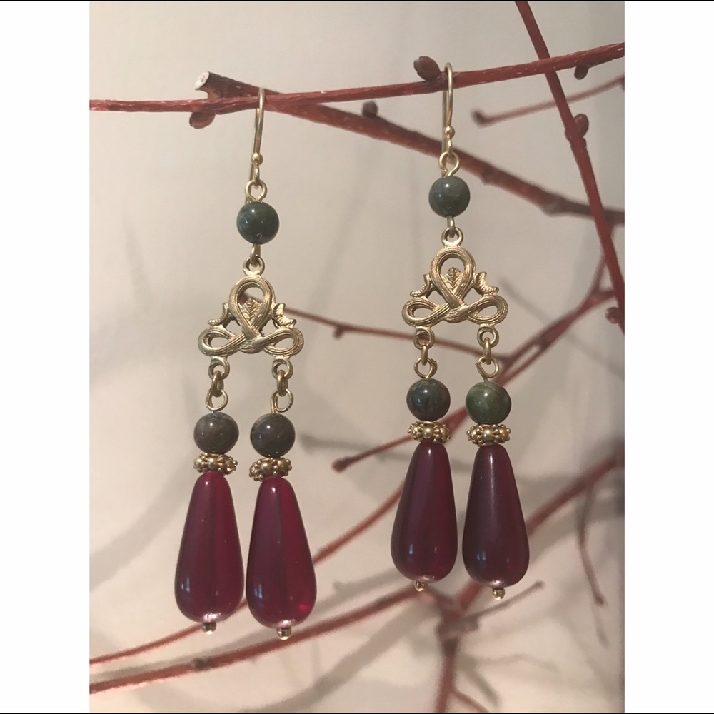 🐲One of a Kind Unakite Earrings🐲