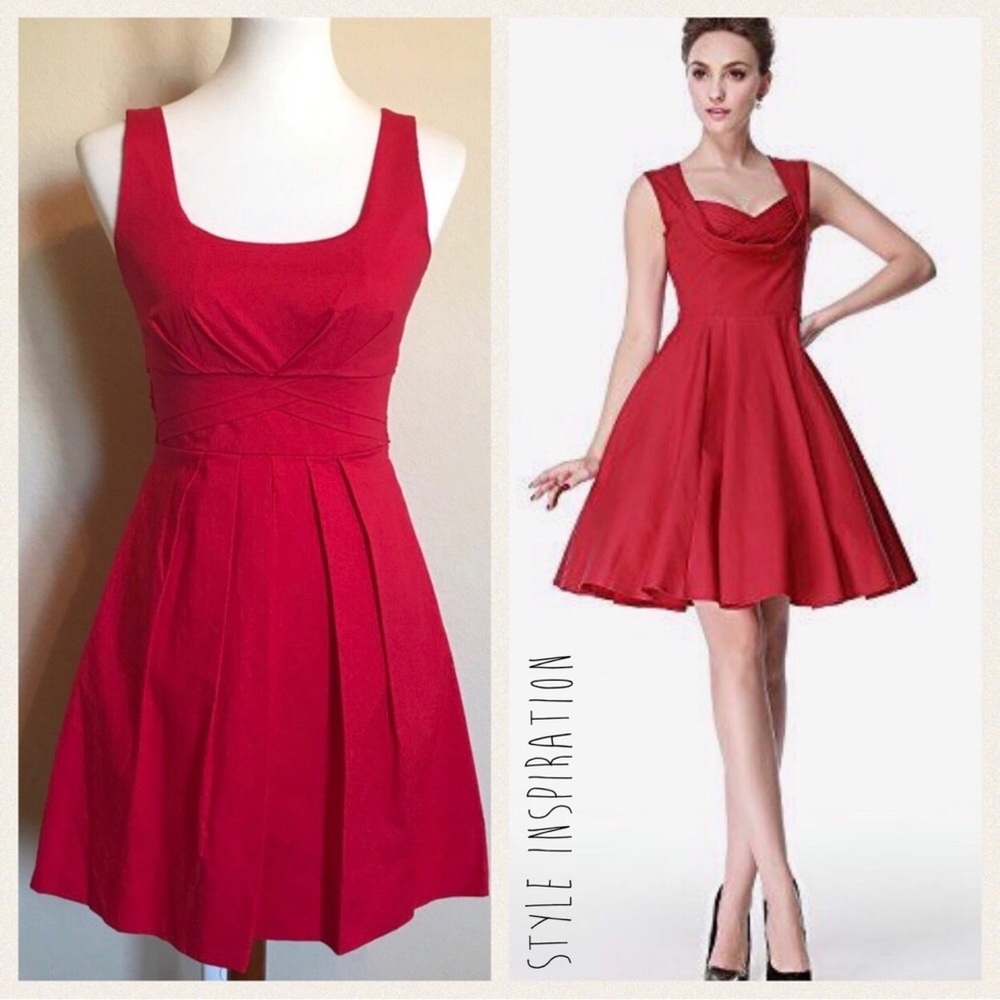 Delia*s Red Retro Pleated Party Dress, Sz 7