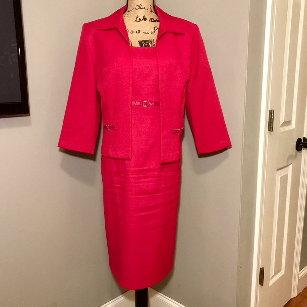 SAG HARBOR 2PC Dress & Jacket with 3/4 Sleeve Sz12