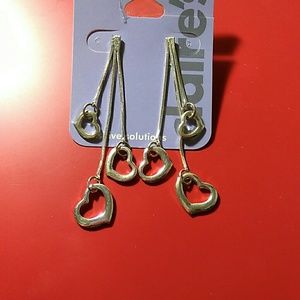 Heart drop earrings