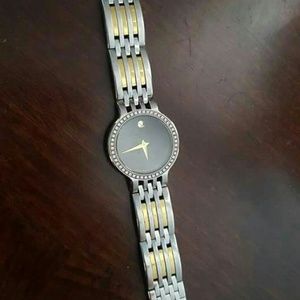 Movado watch 2 toned w diamond bezzel