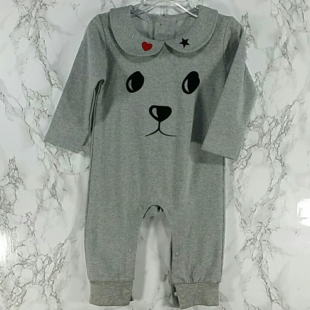 Gray Puppy Bodysuit. Kids - Picture 1 of 4