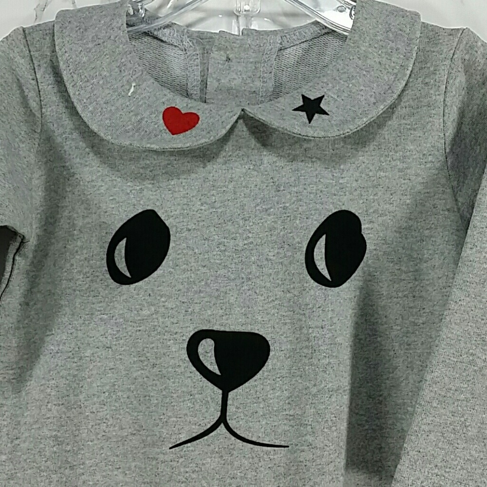 Gray Puppy Bodysuit. Kids - Picture 2 of 4