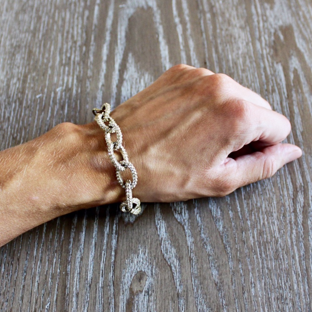 J. Crew Gold and Dazzled Chain Bracelet