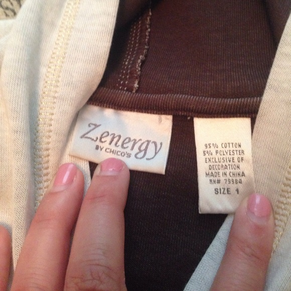 Chico's beige zip up hoodie size Chico's 1 - Picture 2 of 4