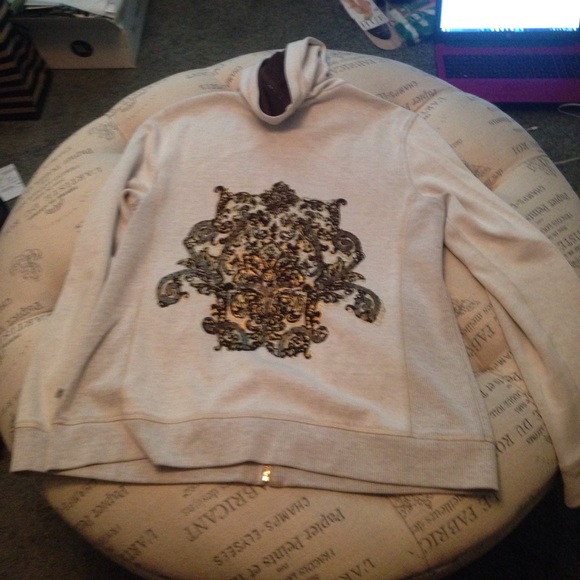 Chico's beige zip up hoodie size Chico's 1 - Picture 4 of 4