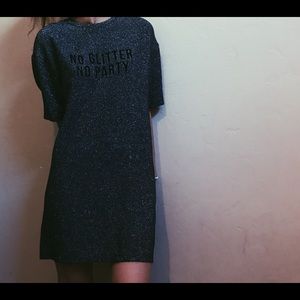 'No glitter or party' T-Shirt Dress