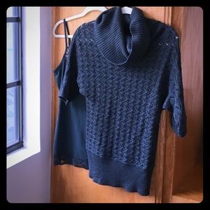 Cowl neck sweater set with matching tank