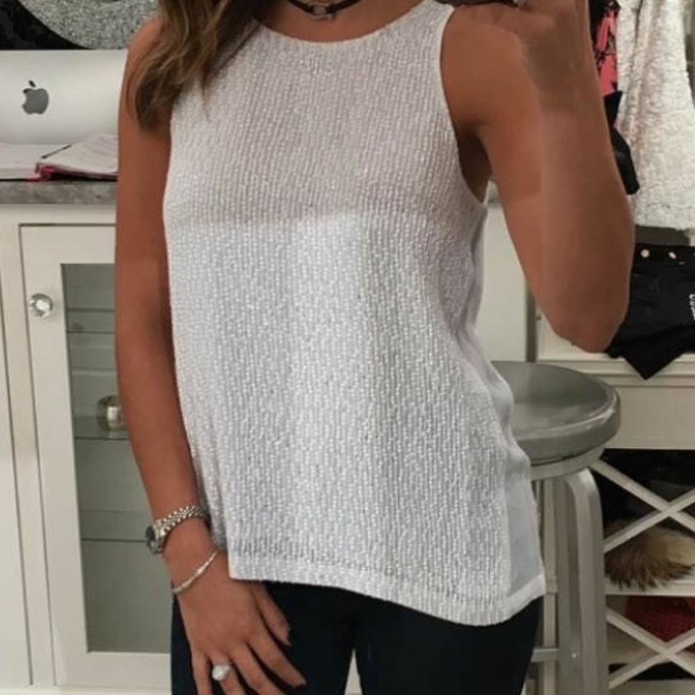MLV NWT white sequined tank Size S