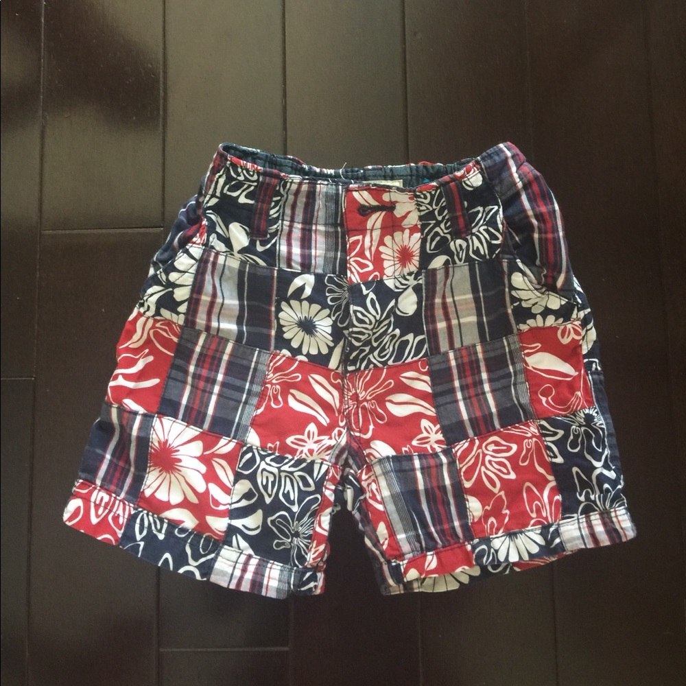 Red, White and blue multi patterned short. 18M