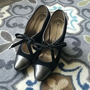 Designer Gunmetal and Black Heels