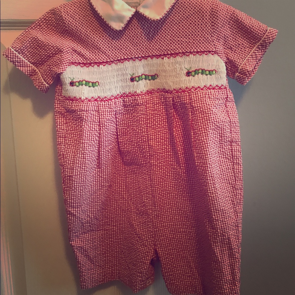 Caterpillar smocked outfit