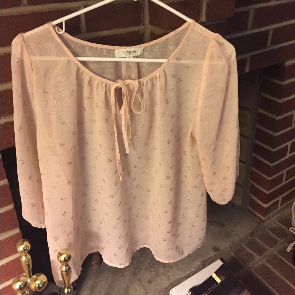 Printed blush blouse