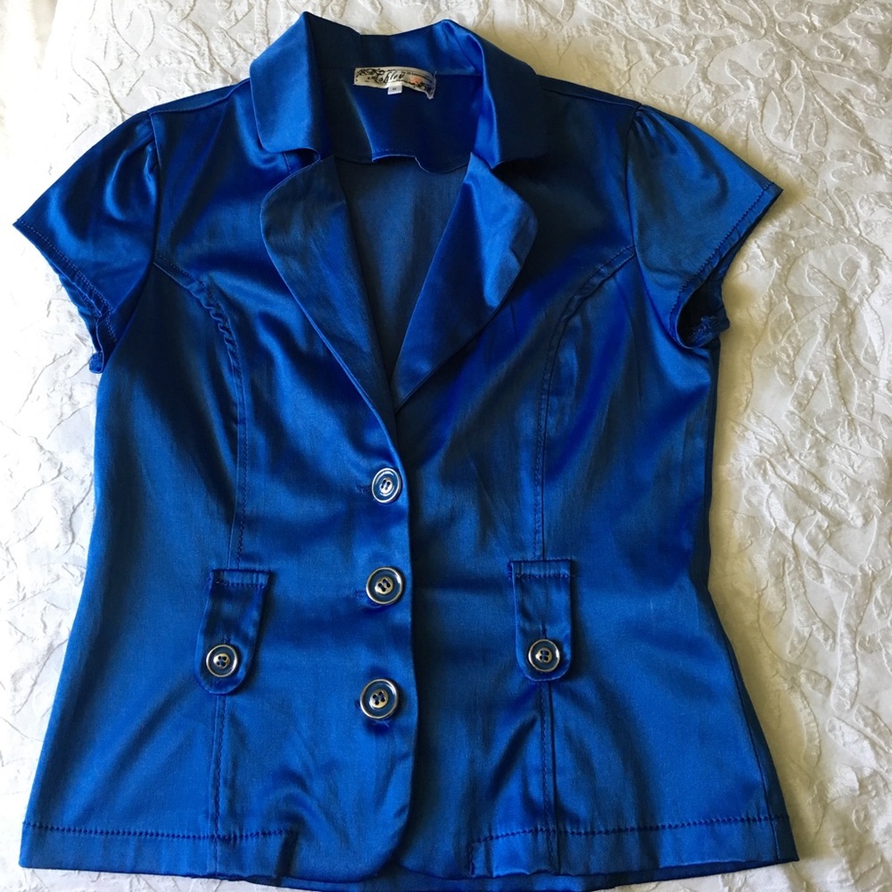 Bright blue shirt