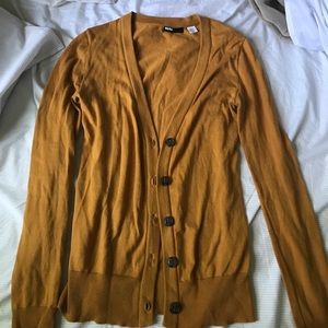 Mustard yellow BDG UO cardigan button