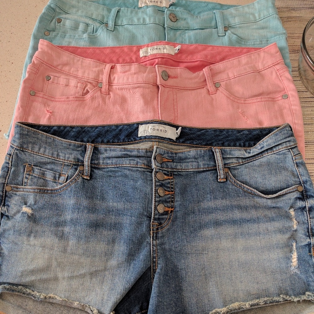 Lot of 3 size 16 Torrid denim shorts