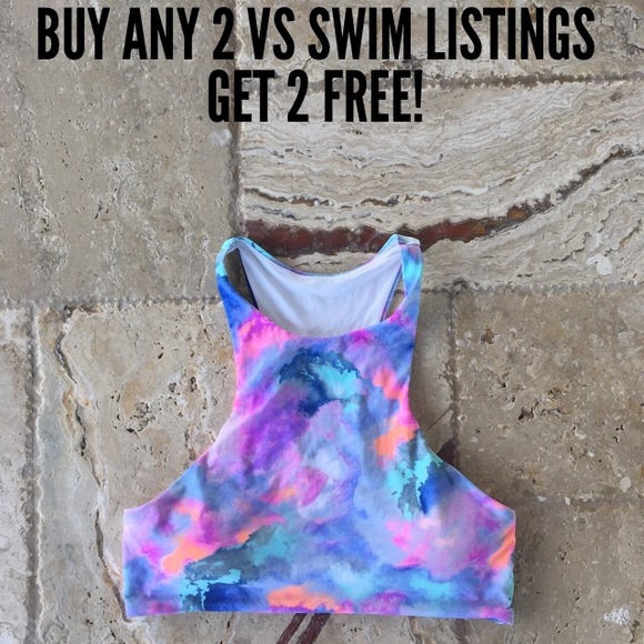 RARE & HTF VS BIKINI TOP L(A-C) WATERCOLOR PASTEL - Picture 7 of 7