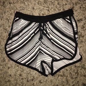 Black and white patterned flowy shorts