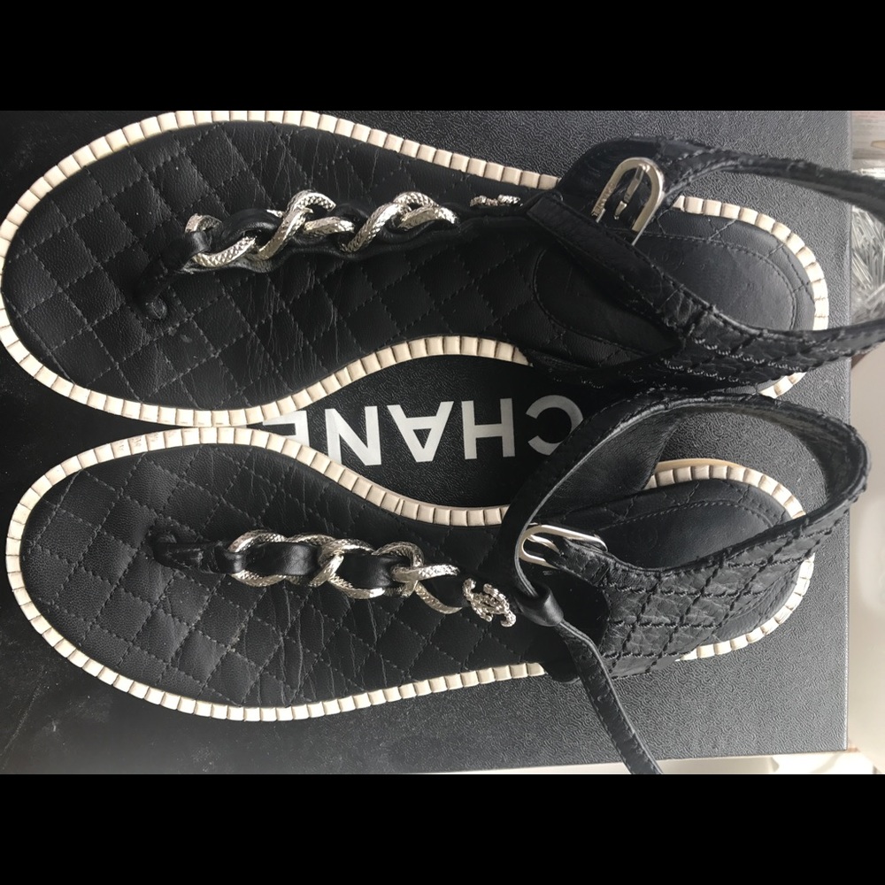 Authentic chanel sandals size 6.5