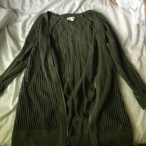 Knit olive army green half zipper jacket cardigan