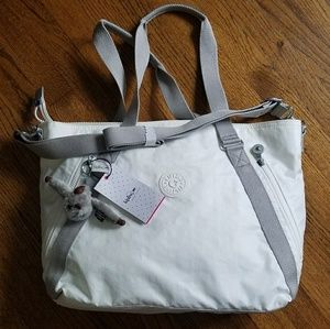 Kipling large tote bag, lacquer pearl coating